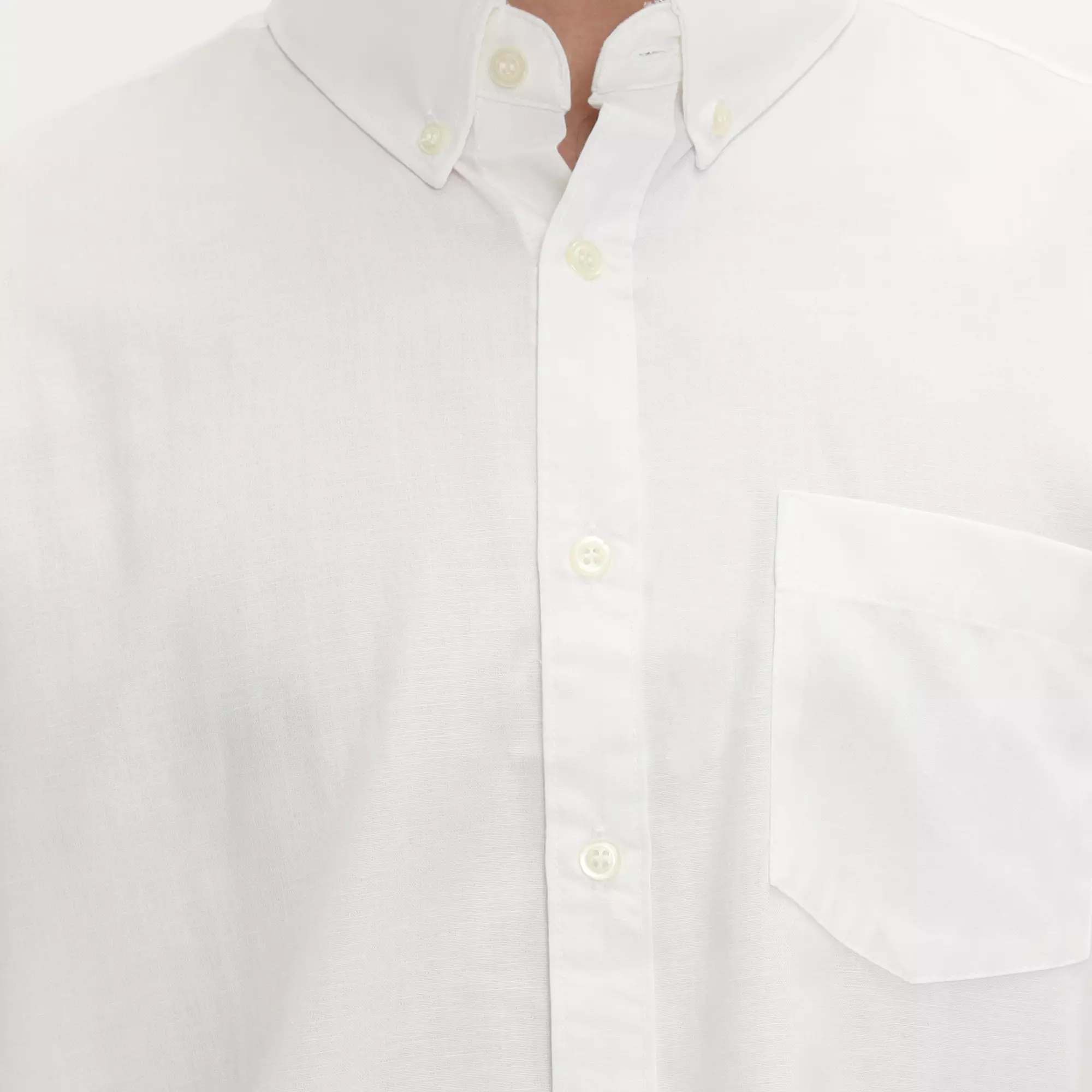 Platini Kemeja Pria Polos Lengan Panjang Katun Oxford Broken White 11069.7
