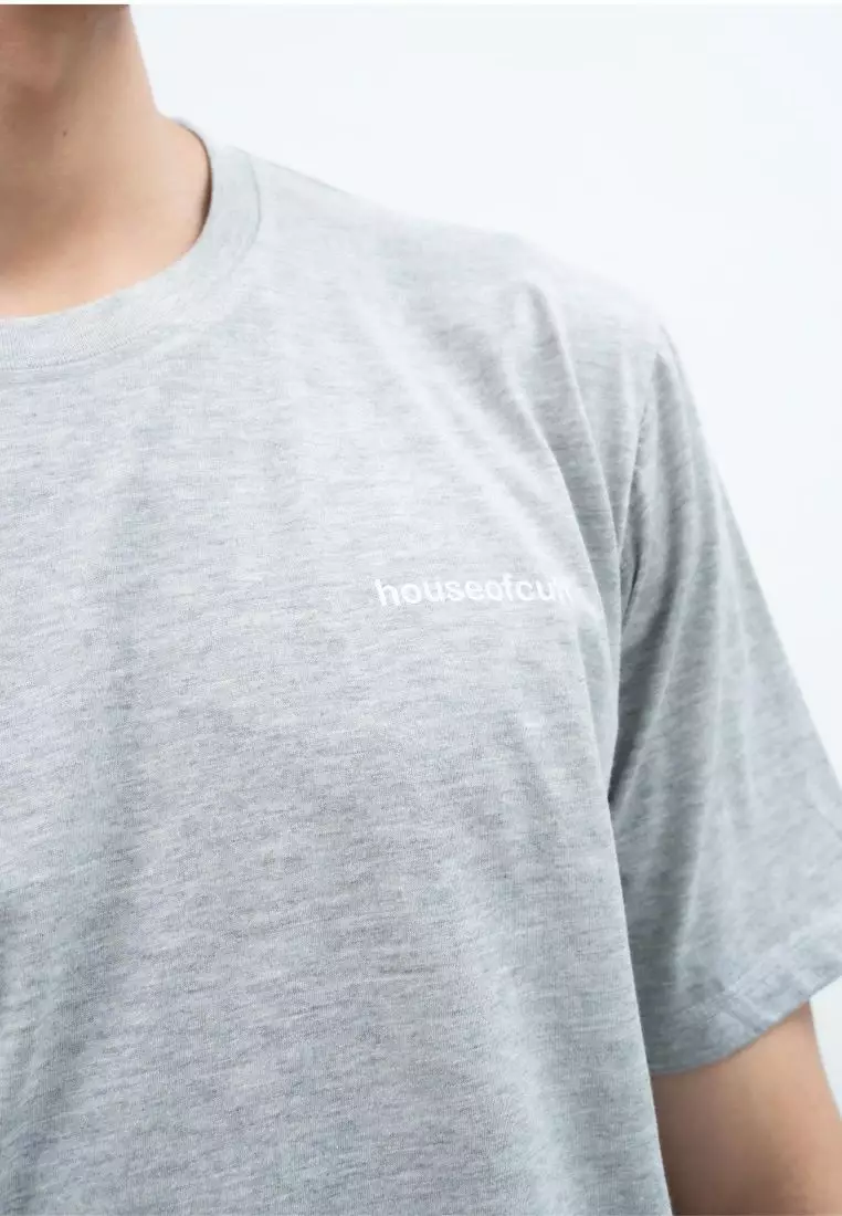 Houseofcuff Kaos Polos Pria Premium Katun Combed Lengan Pendek Abu Muda