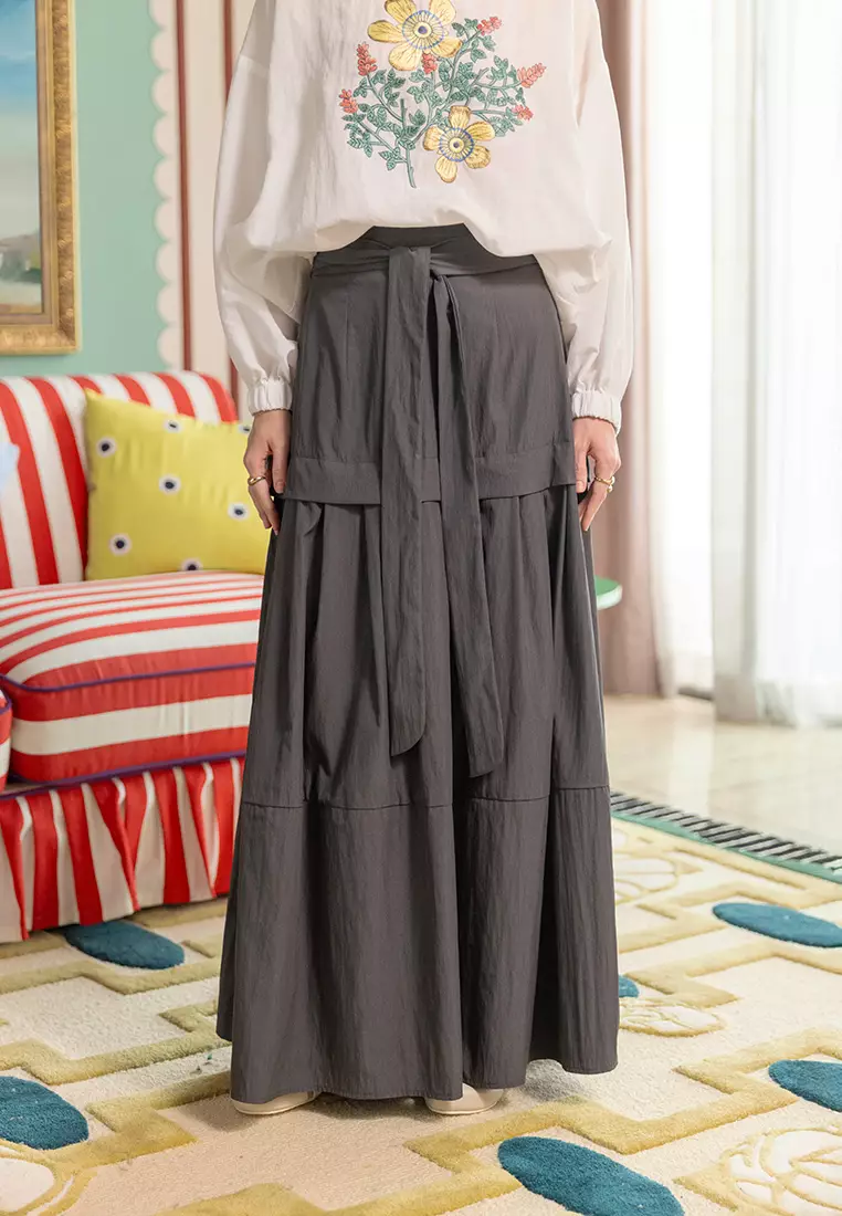 Kami Kiran Layered Skirt Iron Grey