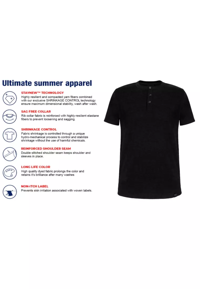 Jockey® Usa Originals Cotton Rich Henley Round-Neck Men'S Shirt