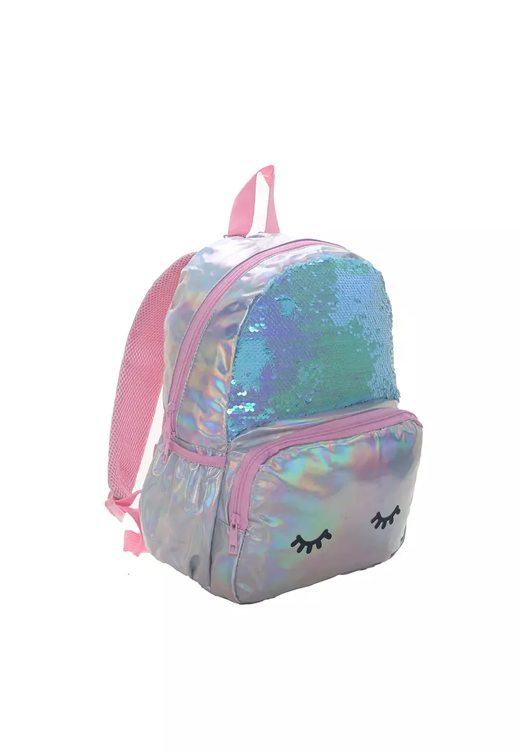 Tas Ransel Anak Unicorn Sequin Medium Tosca Pink 35x30 cm