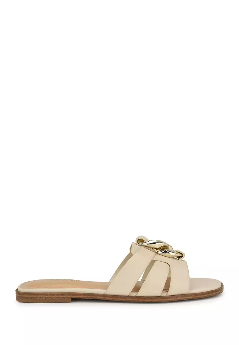 Buy Nine West Graso3 Casual Flat Sandals Ivory 2025 Online