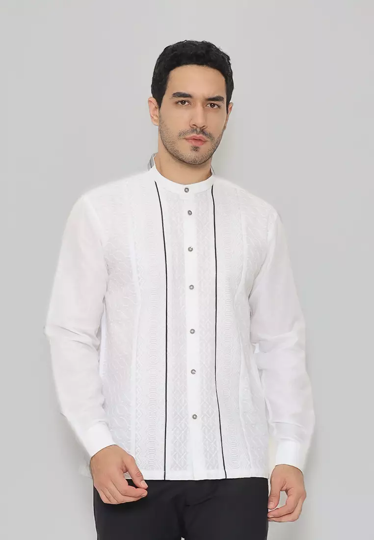 MOC Kemeja Koko Lengan Panjang Pria Othman - White