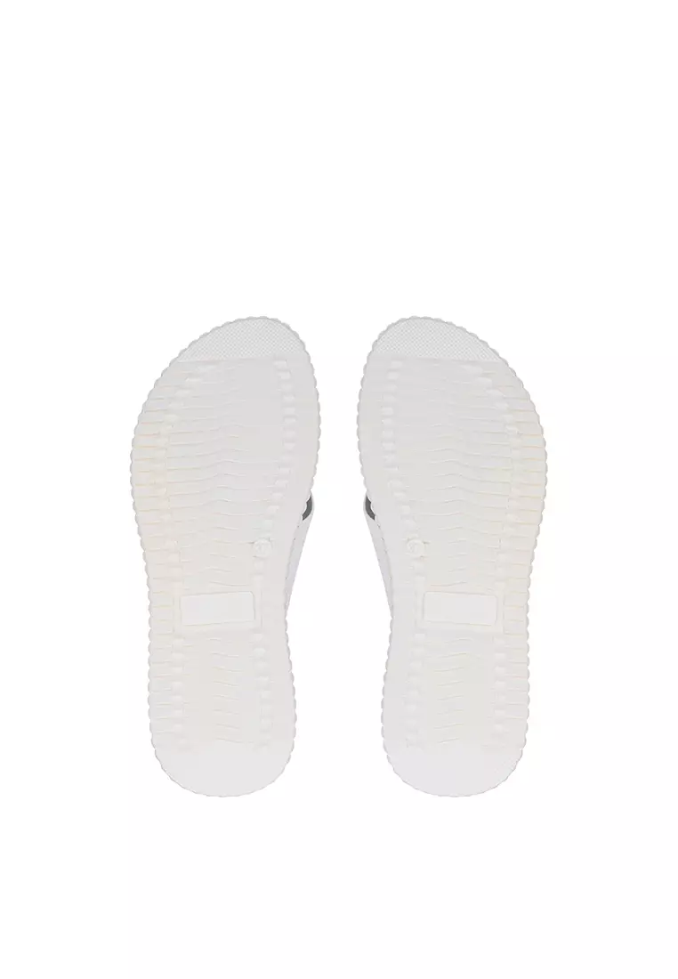 White Flexi Cloud Buckled Sandals