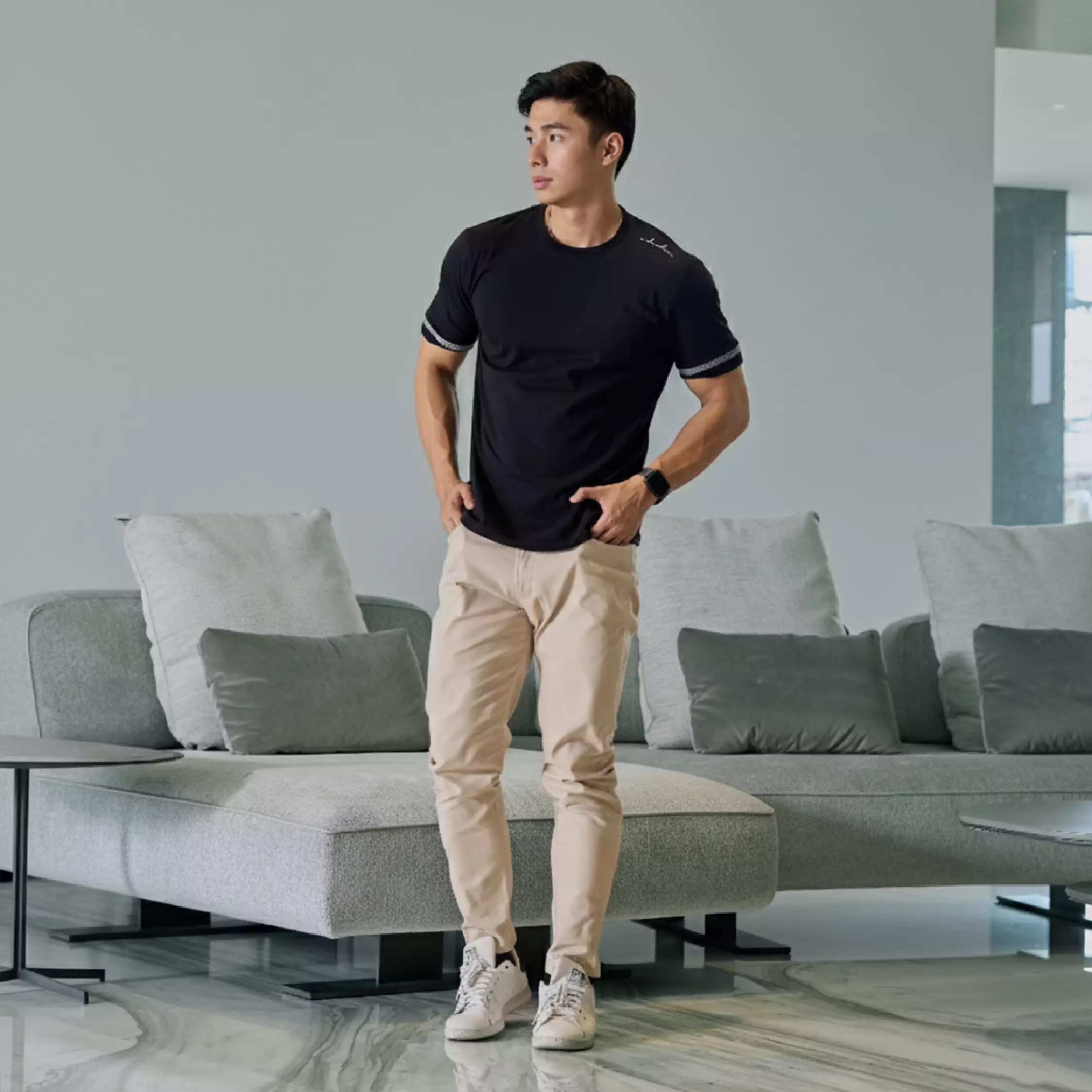 Kale T-shirt Denzel Black Men Casual Kaos Pendek Hitam Atasan Pria Original