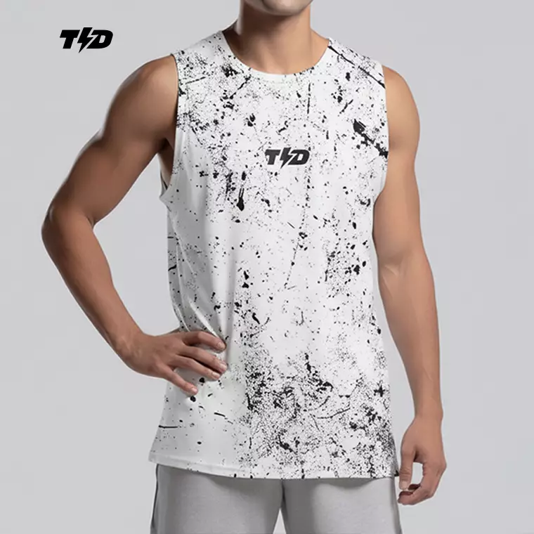 TDACTIVE Kaos Kutung Lari Running Pria Kalcer vtank "bad photocopy" putih MSB29