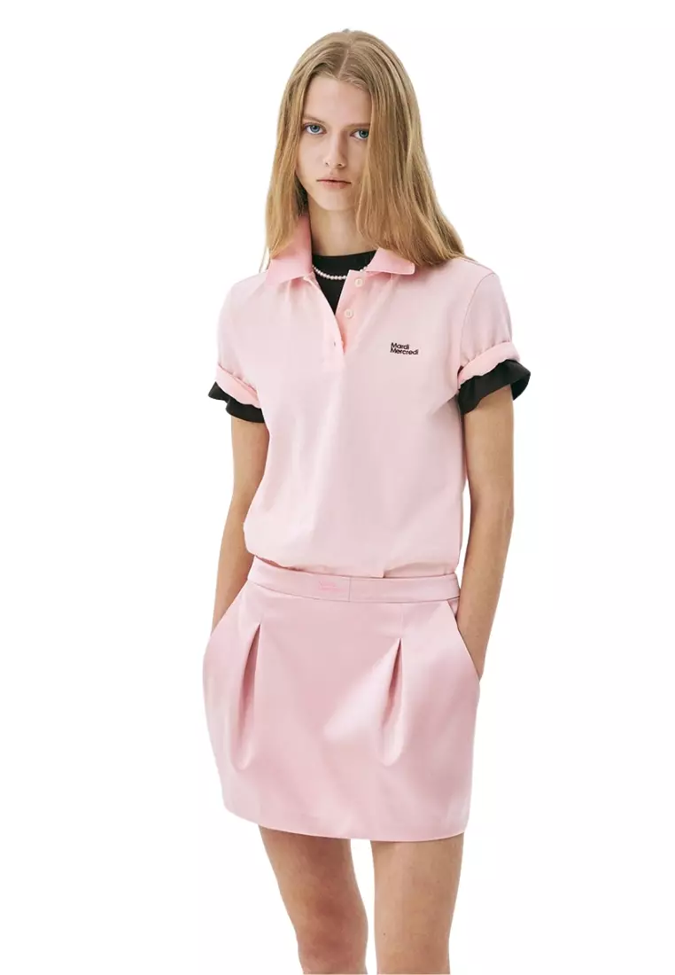 Slimfit Shirt Piquet Essential - Peach