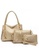 Jackbox gold and beige Set of 3 Elegant Leather Purse Sling Bag Handbag Tote Bag 901 (Gold) LO761AC11RZCMY_1