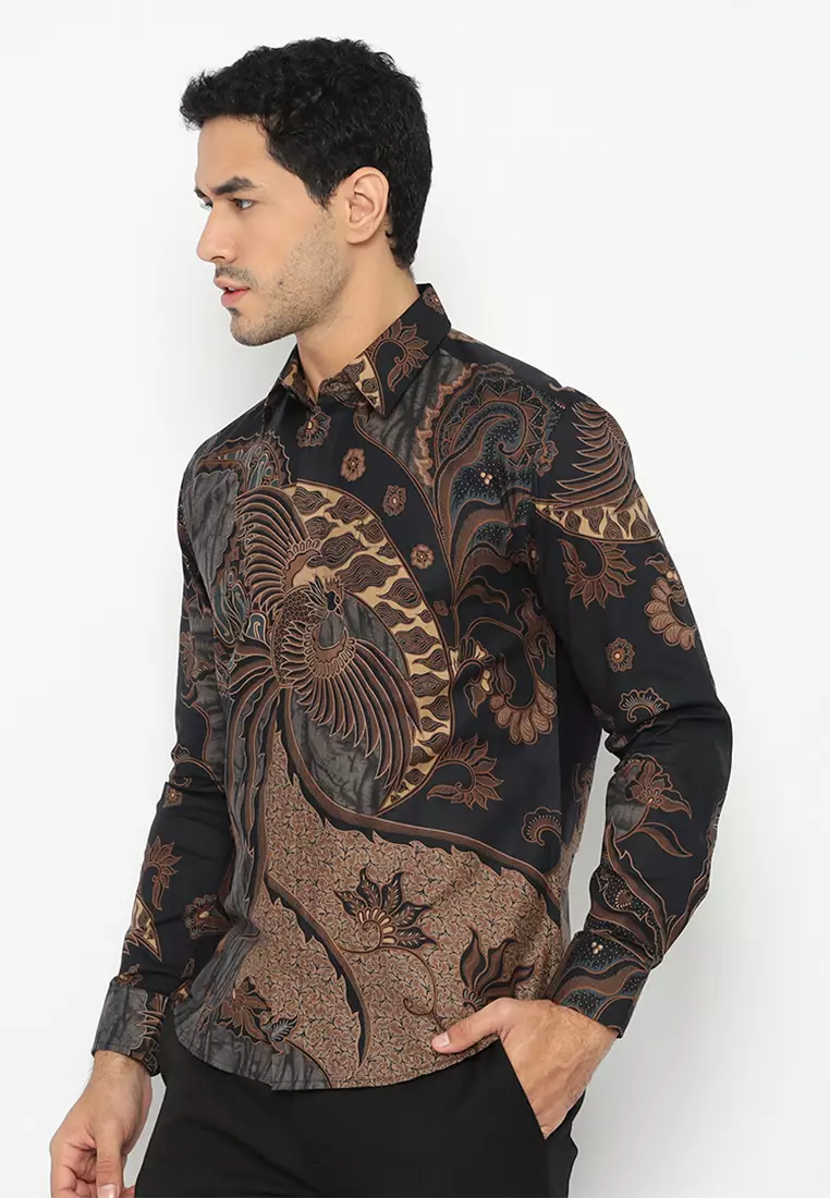Kemeja Batik Pria Ranawijaya - Black
