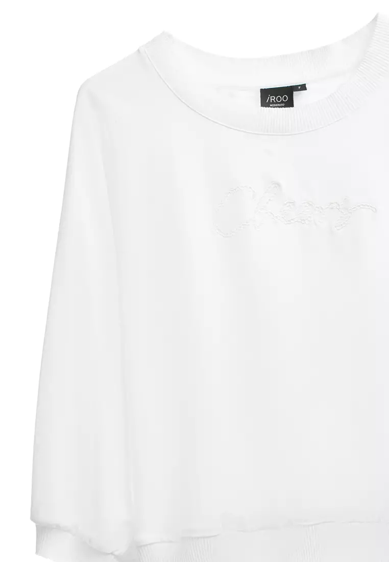 Embroidered Slogan Basic Top
