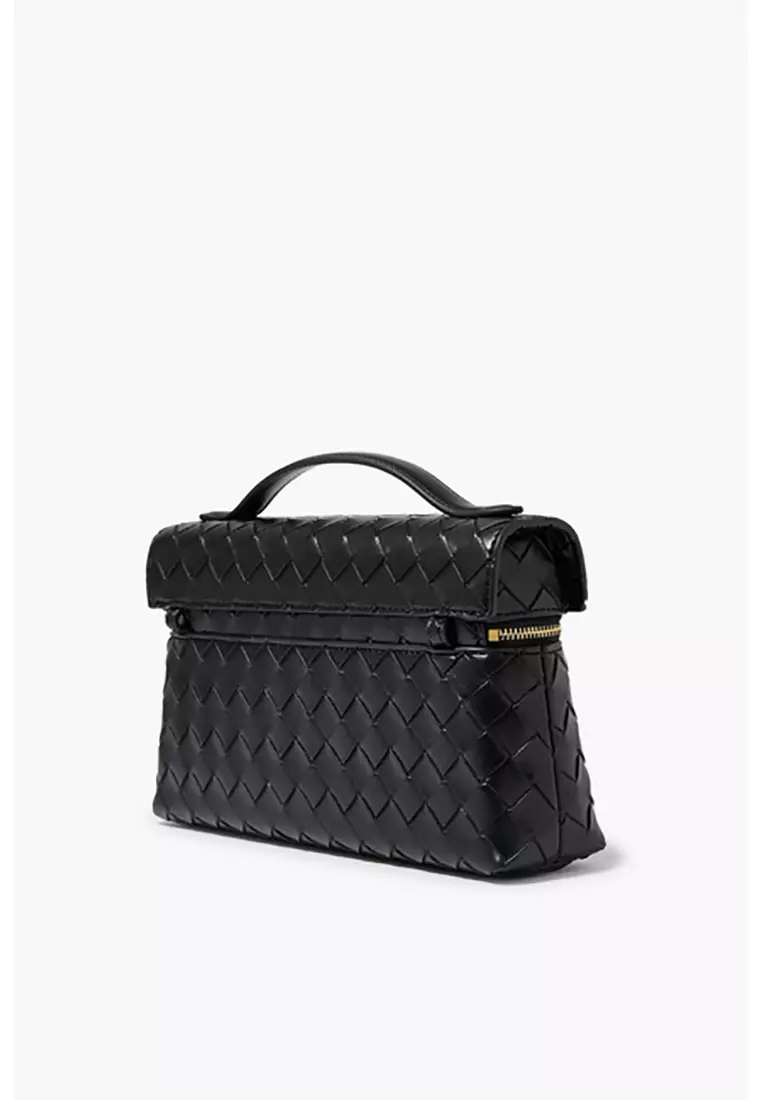 Thea Top Handle Bag - Black Weave