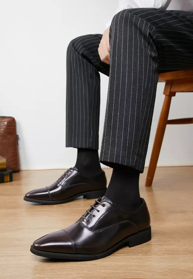 Glossy Leather Cap Toe Oxford Shoes KB22KB05-2