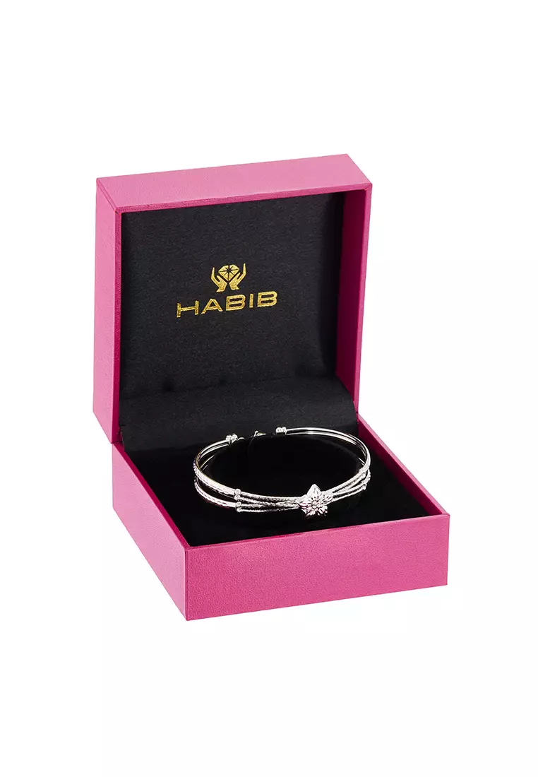 HABIB 750/18K White Gold Bangle 2271SDB