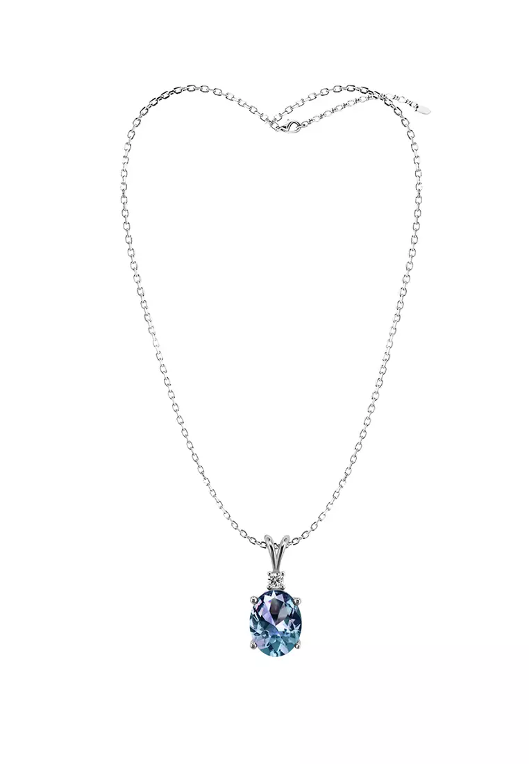 [ Alexandrite Collection ] Simply Printessa Alexandrite Pendant Silver S925 WG - Kalung by Her Jewellery