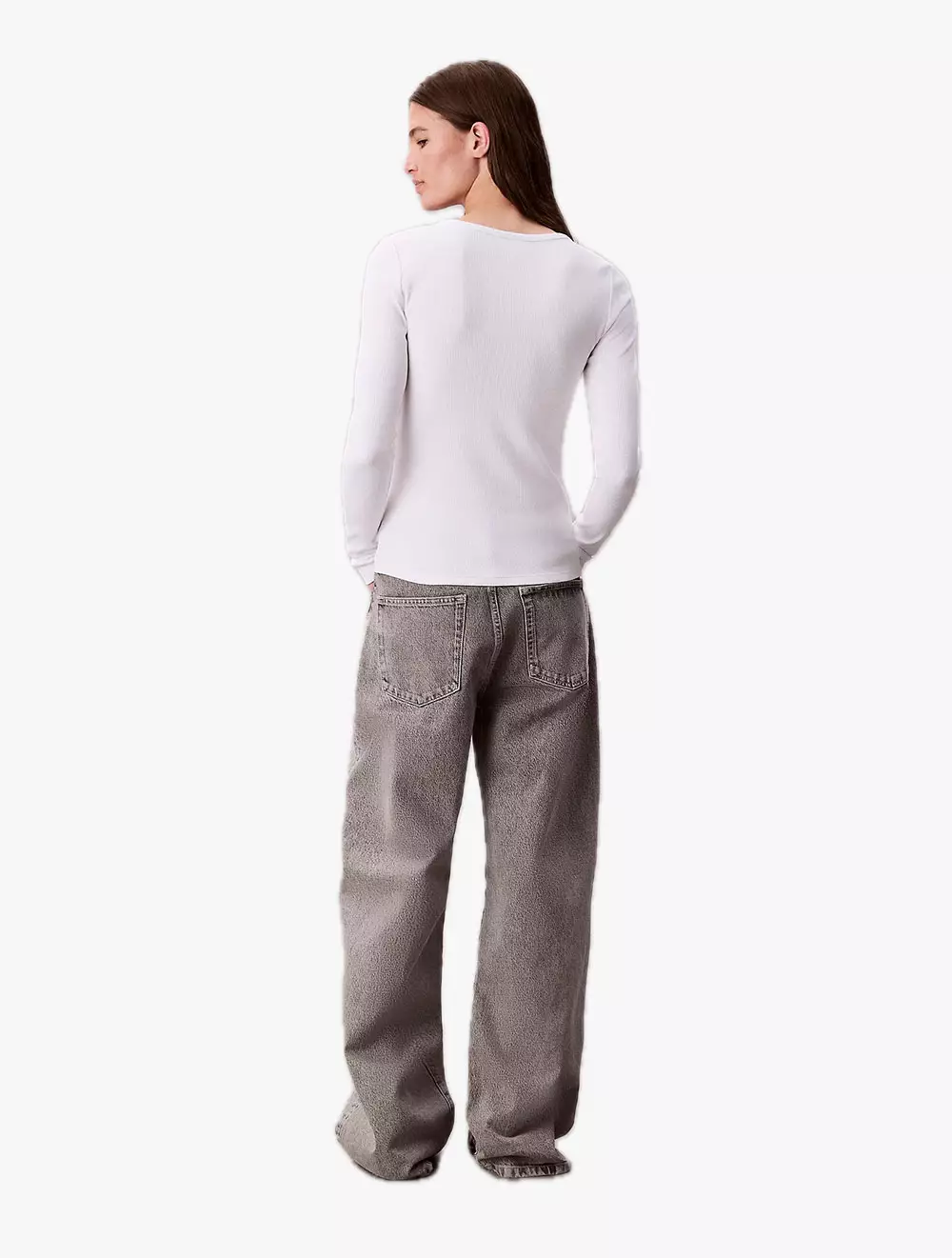 Calvin Klein - Ribbed Cotton Long Sleeve Top