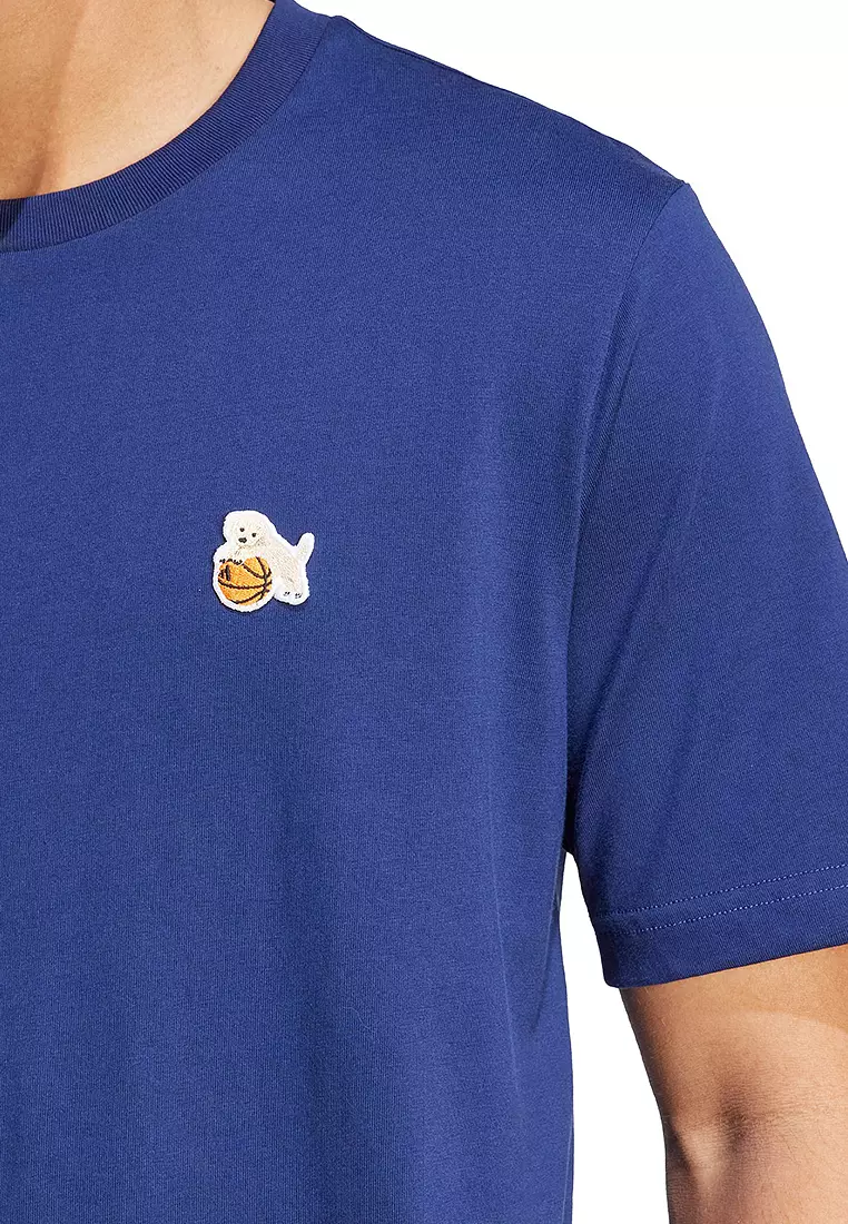 Dog Hoop Patch Graphic T-Shirt