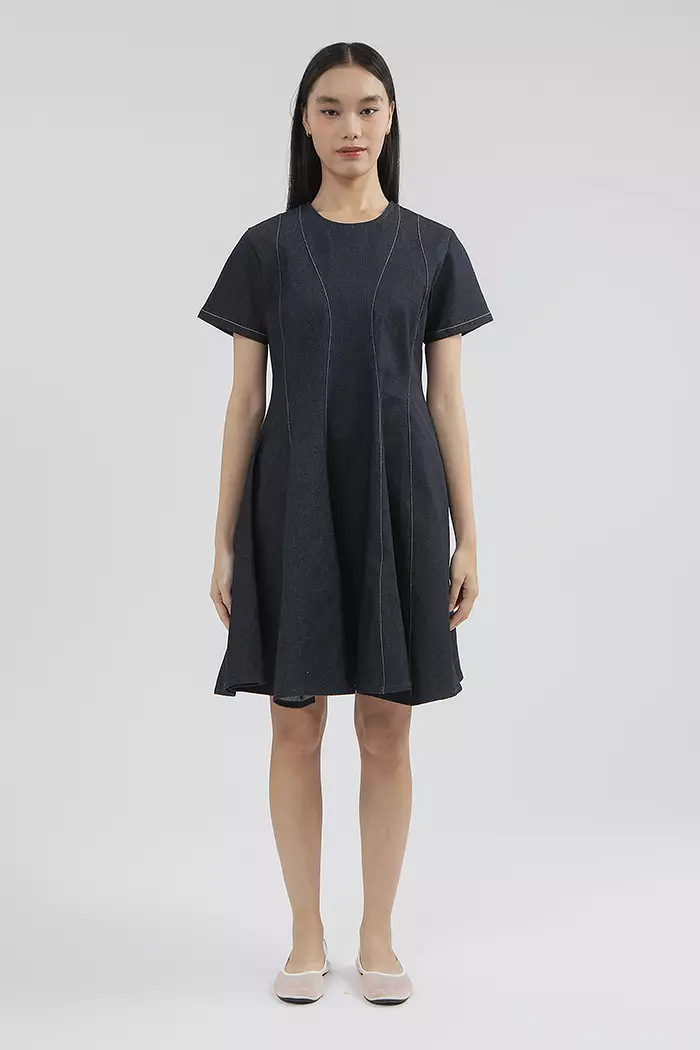 COTTONINK - Dress Wanita Dark Denim Sabla #SpringCollection2025