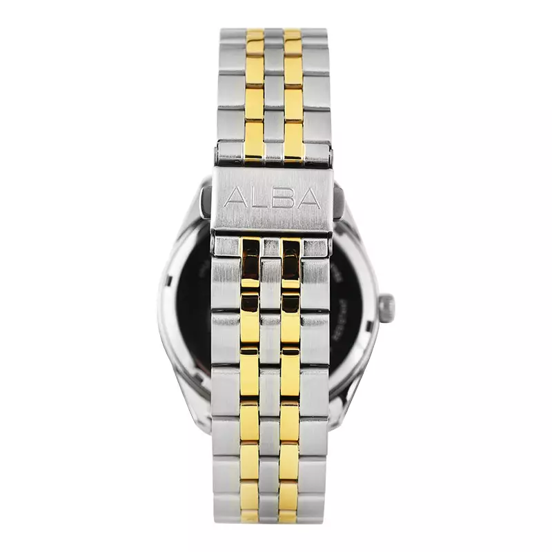 Jam Tangan Pria Alba Prestige AS9S12X1 Men Silver Dial Dual Tone Stainless Steel Strap