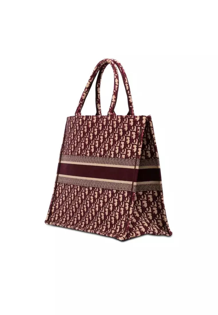 Pre-Loved Dior Large Oblique Embroidered Canvas Book Tote