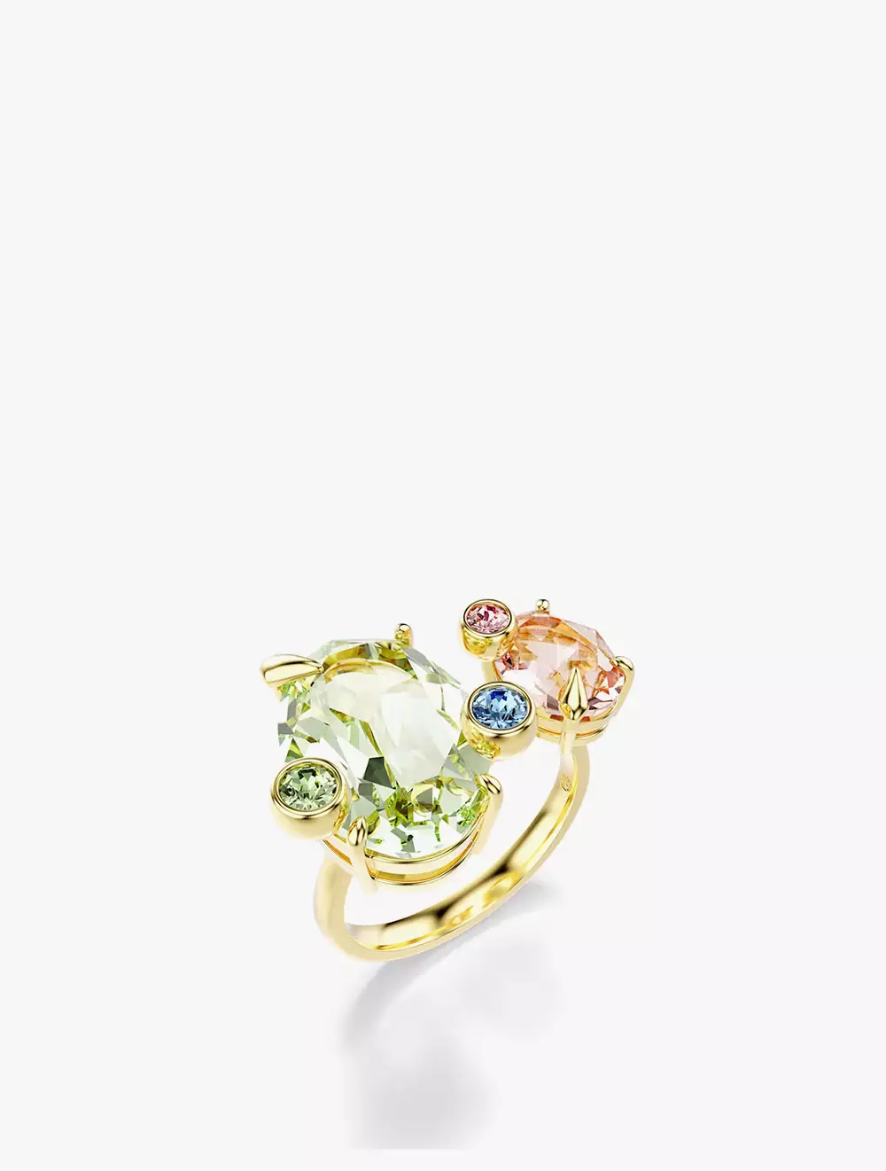 Gema Ring, Set (3), Mixed Cuts, Multicolored, Gold-Tone Plated - 52