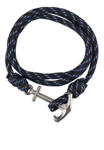 Panamesprit服飾a 船錨鉤扣層次帆布手環, 飾品配件, 手環