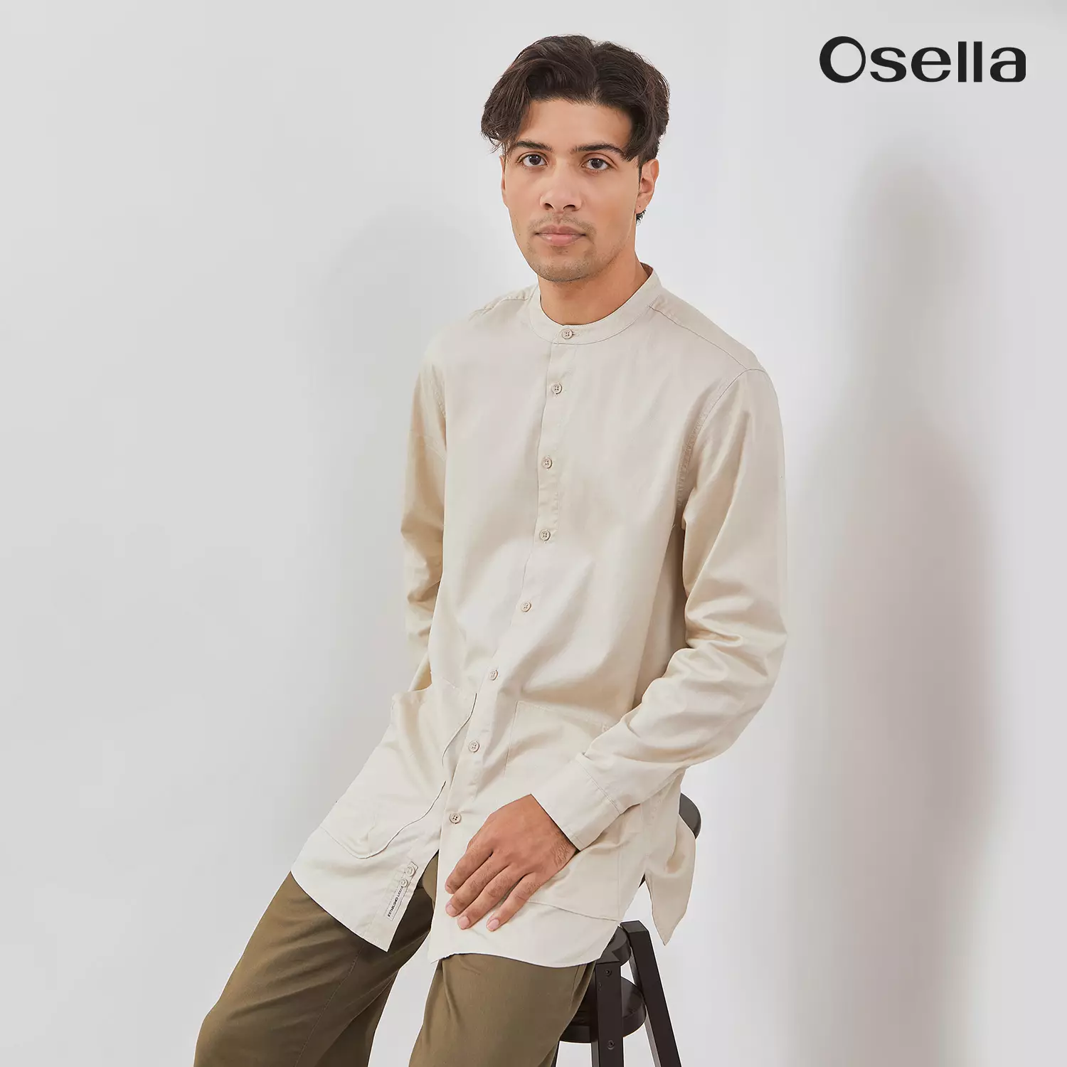 Osella Azlan Long Sleeve Tunic 103T660138 | Kemeja Koko Lengan Panjang Pria