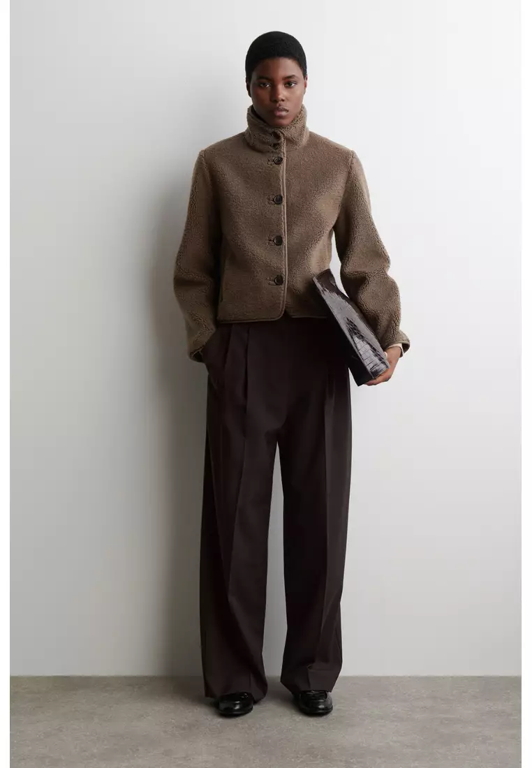 FUNNEL-NECK TEDDY JACKET