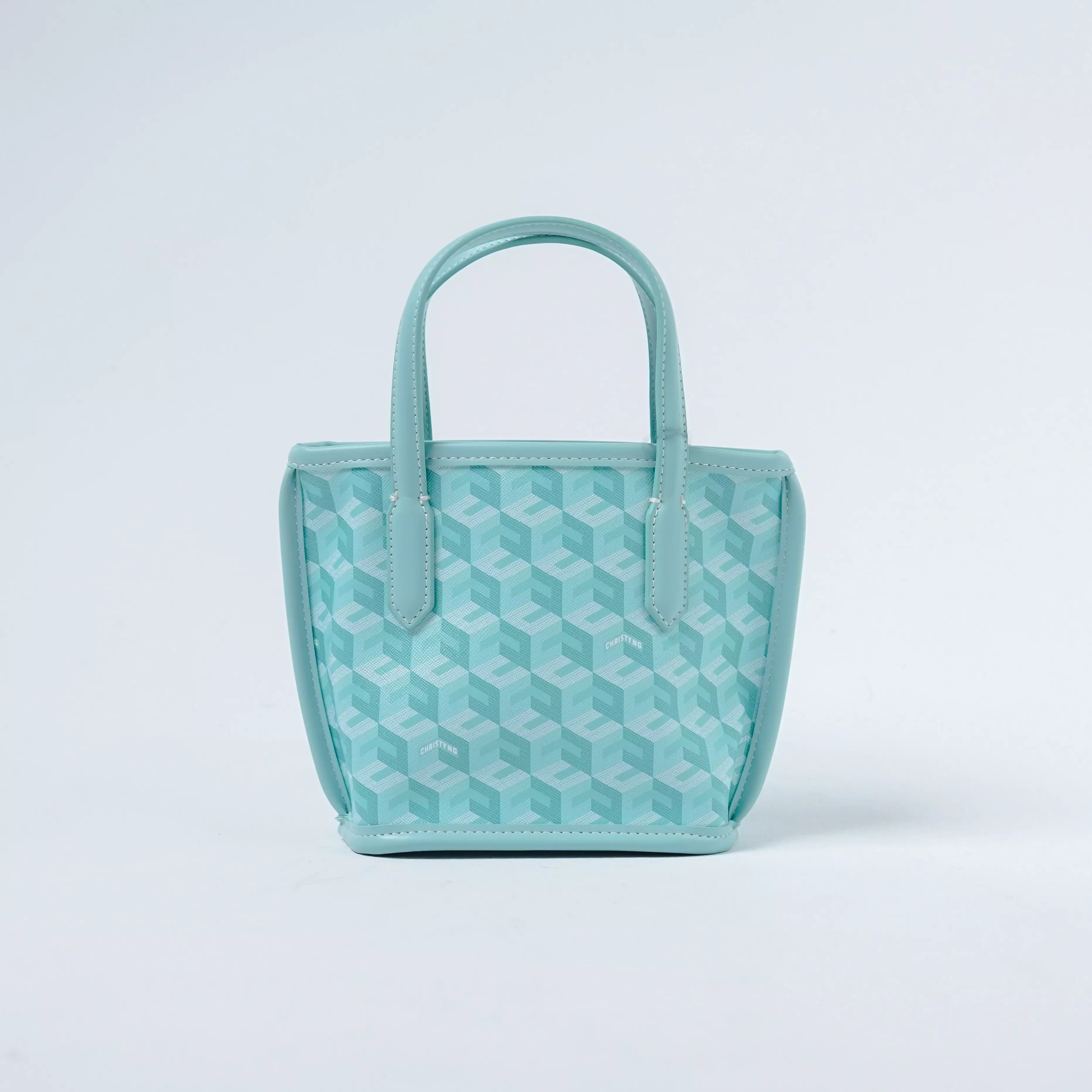 Tas CHRISTY NG RUSSO MONOGRAM PATTERN BABY BLUE TOTE BAG MICRO 100% ORIGINAL