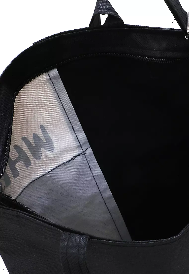 Millane Totebag Wanita Simple Two Tone Fashion Casual Large Storage Material Canvas ORIGINAL - Black White