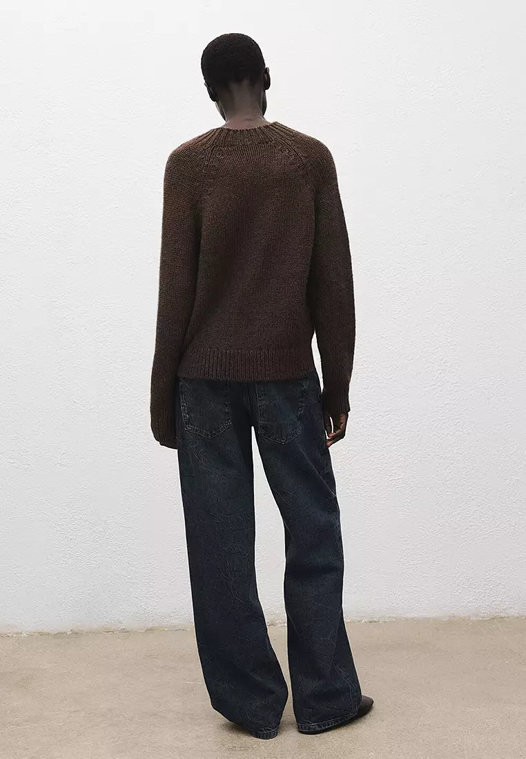 Braided Sweater With Perkins Neck