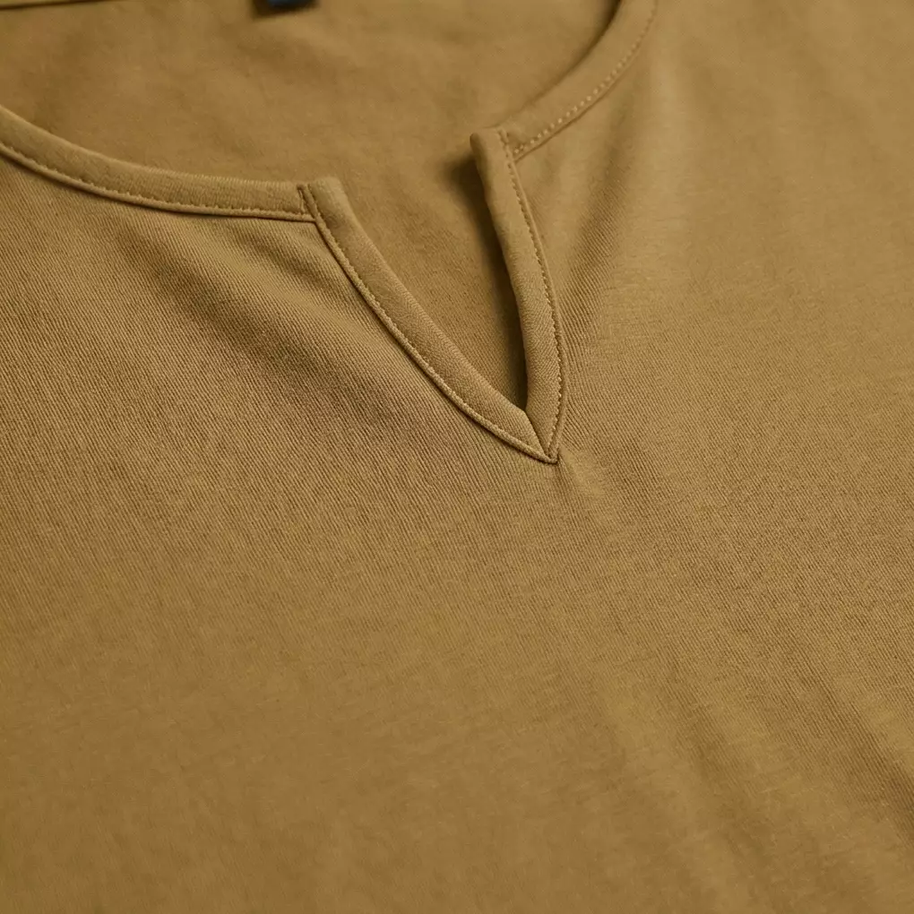 THIRDDAY Kaos Koko Pria Lengan Pendek Polos Cotton Hybrid 240gsm Coklat Khaki MTZ03