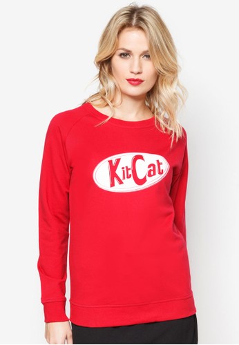 KitCat 文字長袖衫,zalora鞋子評價 服飾, 服飾