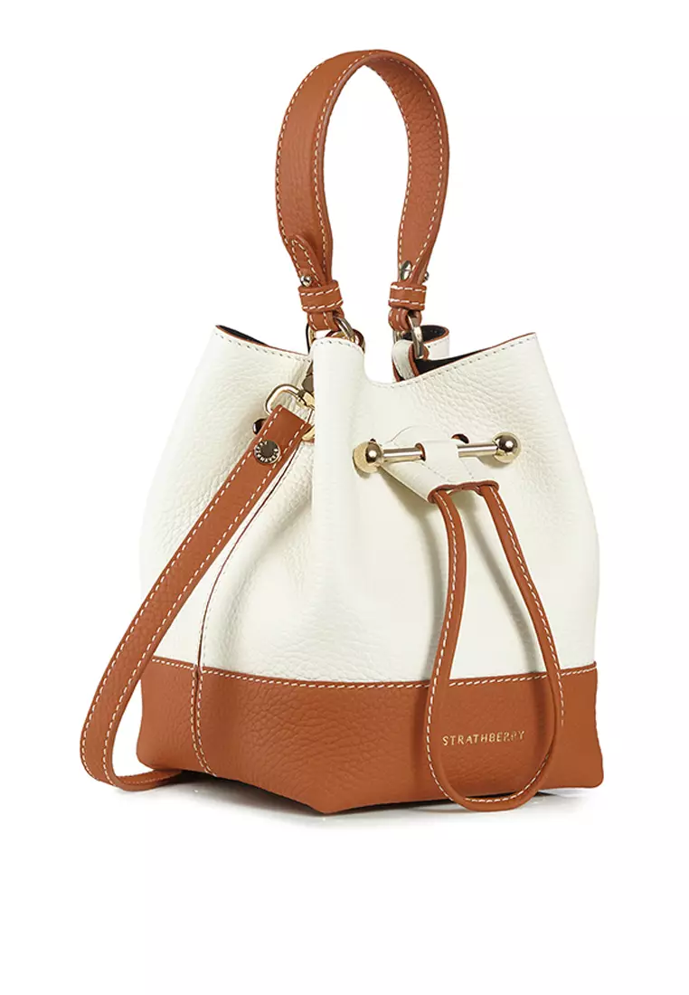 Buy Strathberry LANA OSETTE TOP HANDLE BAG - VANILLA/ TAN WITH