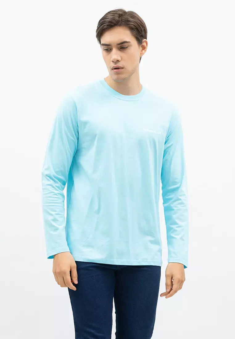 Houseofcuff Kaos Cotton Combed Lengan Panjang Pria Biru Langit