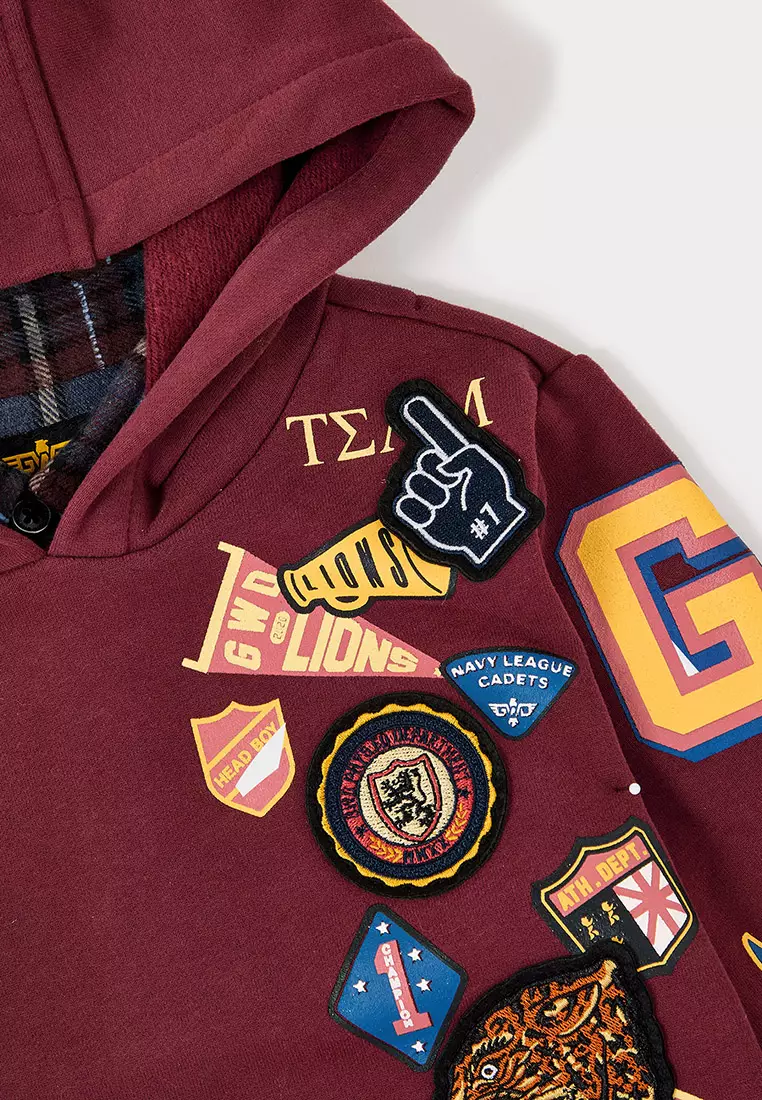 Georgetown burgundy hoodie with mock shirt