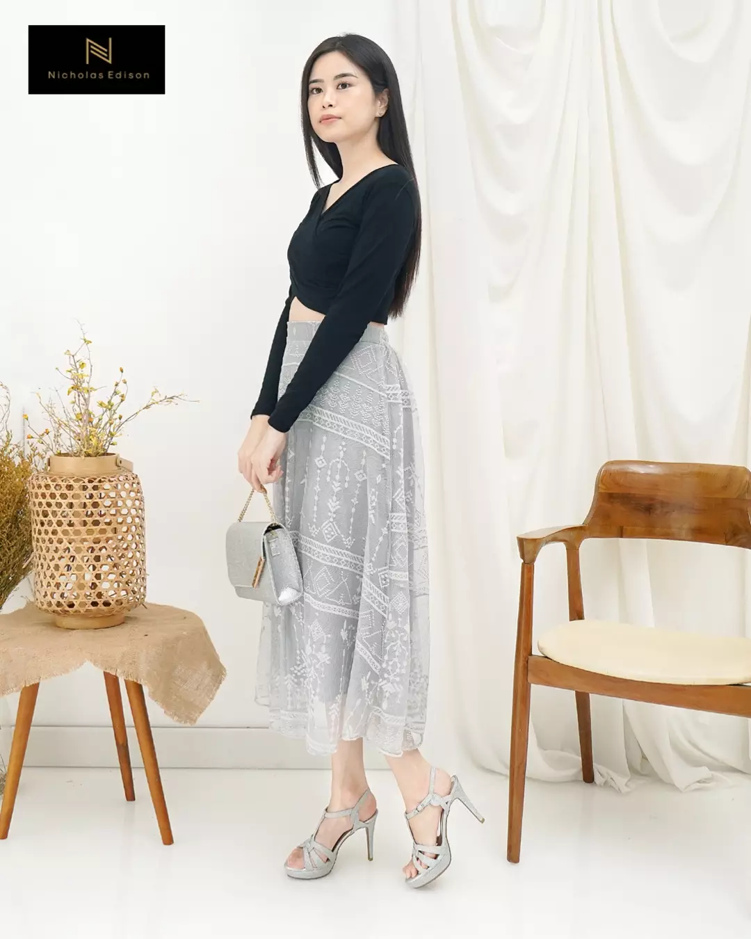 Nicholas Edison Heel Tiara Silver