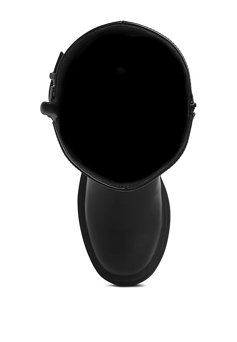 Harness Detail Long Boots in Black