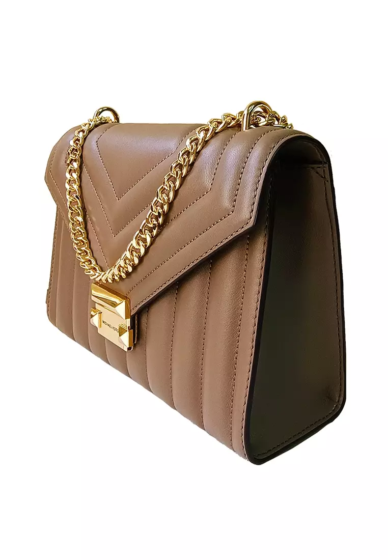 Brown Michael Kors Whitney Lg Shoulder Bag Whitney Large Quilted