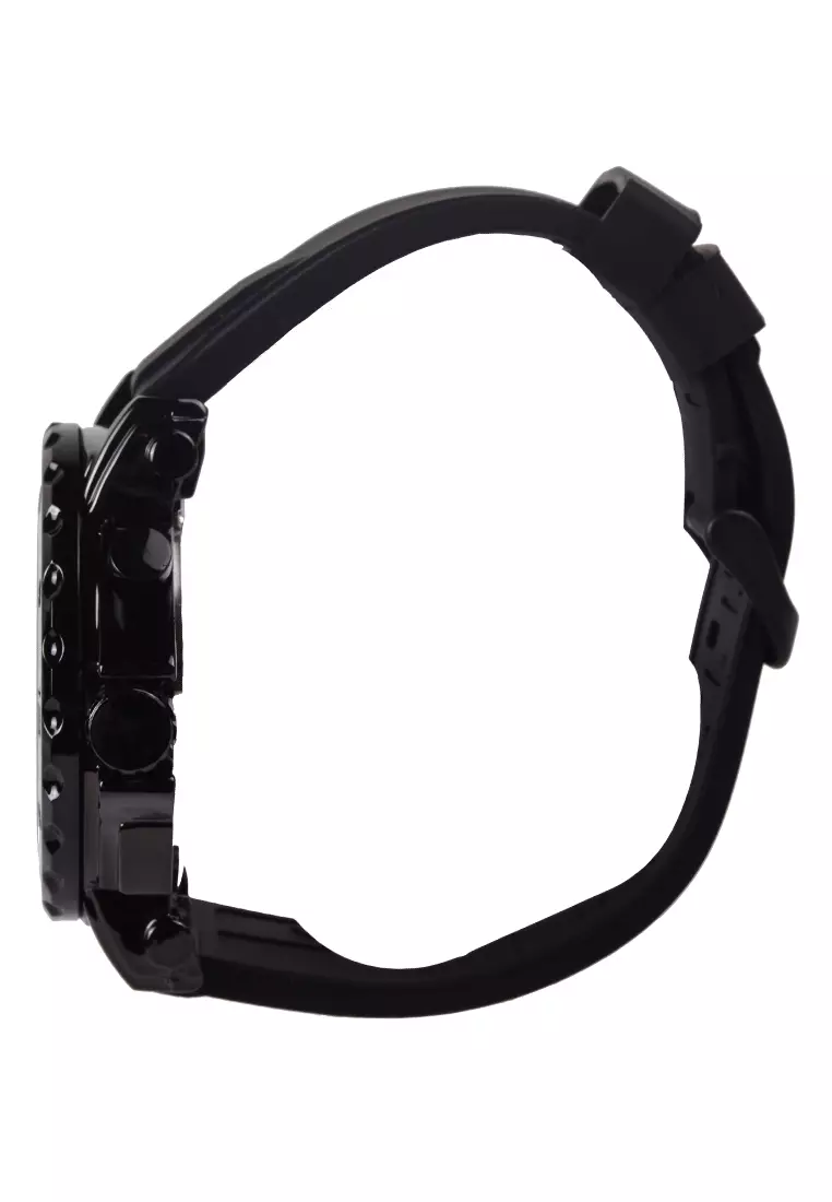 Viral Jam Tangan Analog Pria - Black Case Black Rubber Strap - VR033