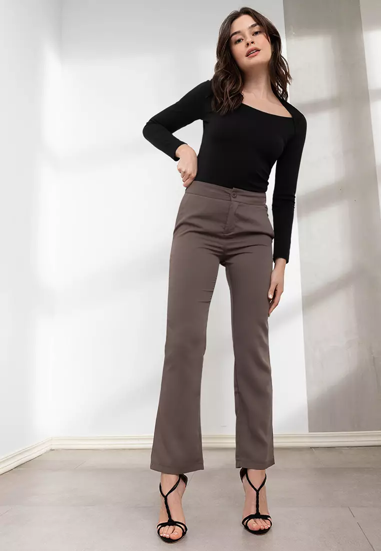 Marjorie Straight Cut Slacks With Elastic Waistband
