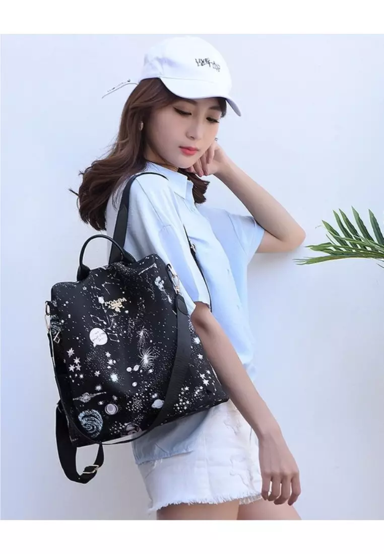 Poaba Black Waterproof Backpack