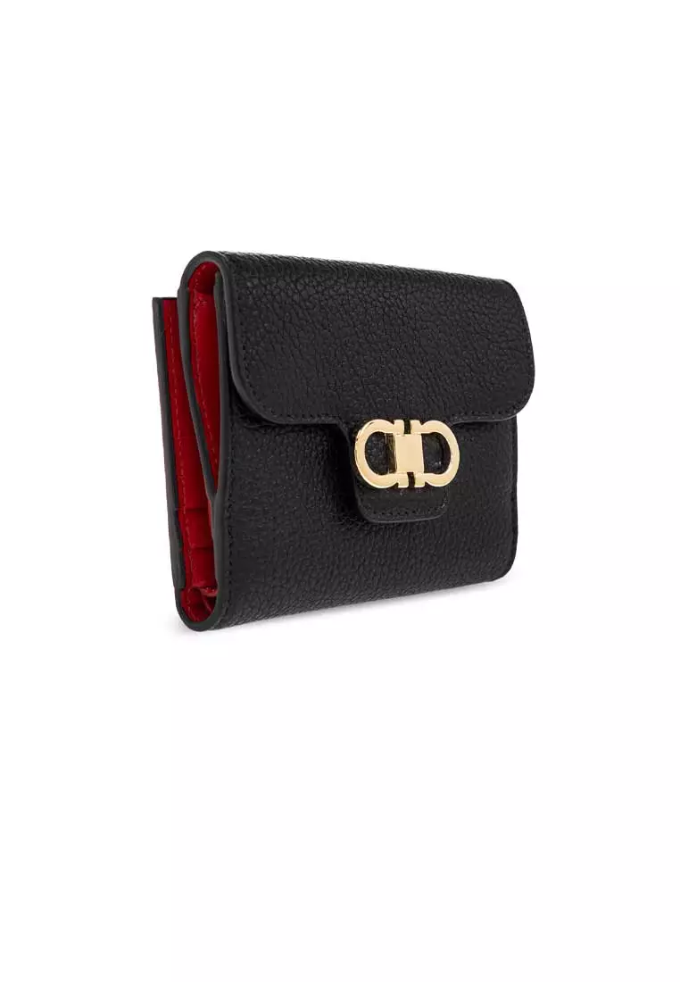小物 Salvatore Ferragamo Multi Wallet Black Salvatore Ferragamo Men's Revival Bifold Wallet, Black/Gold, One