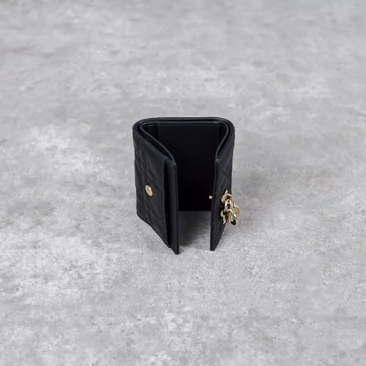 Jual Dior Dompet CHRISTIAN DIOR MY DIOR BLACK LEATHER TRIFOLD