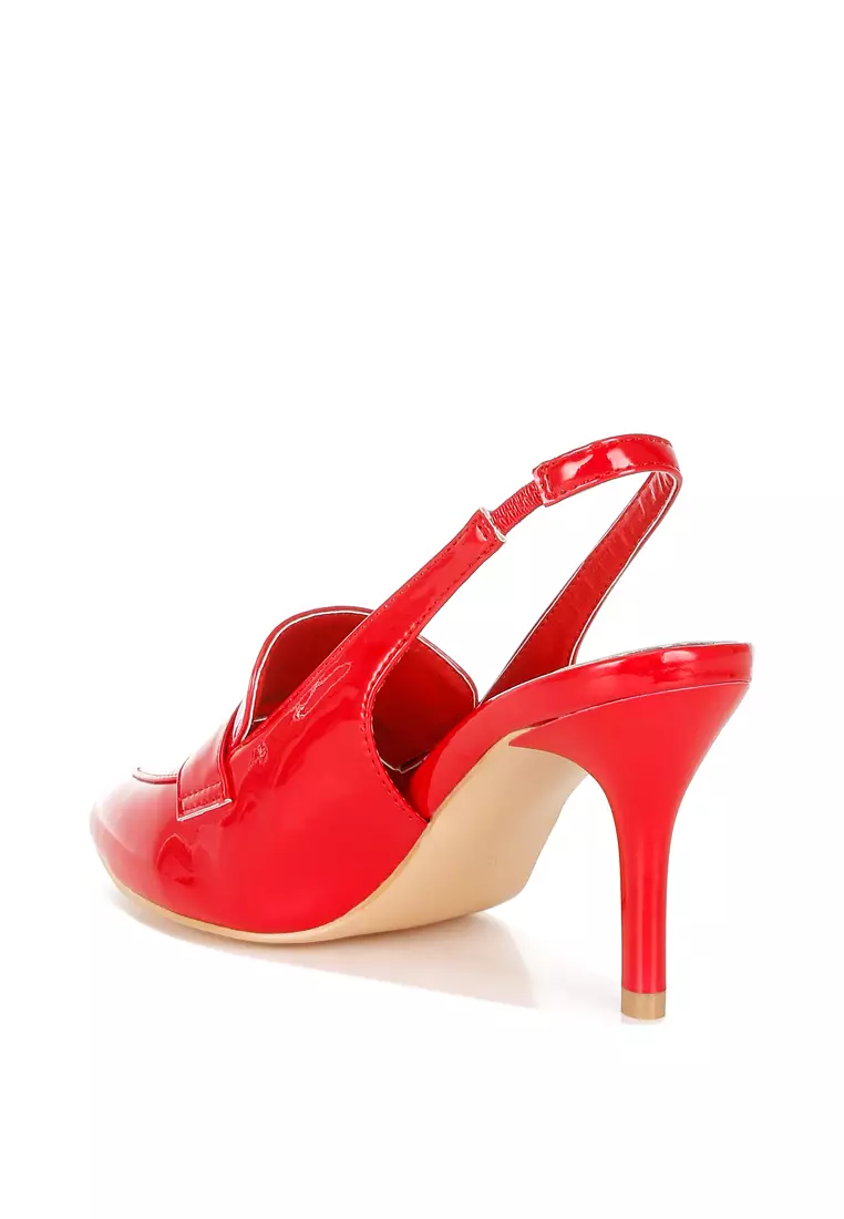 Slingback Loafer Sandals In Red