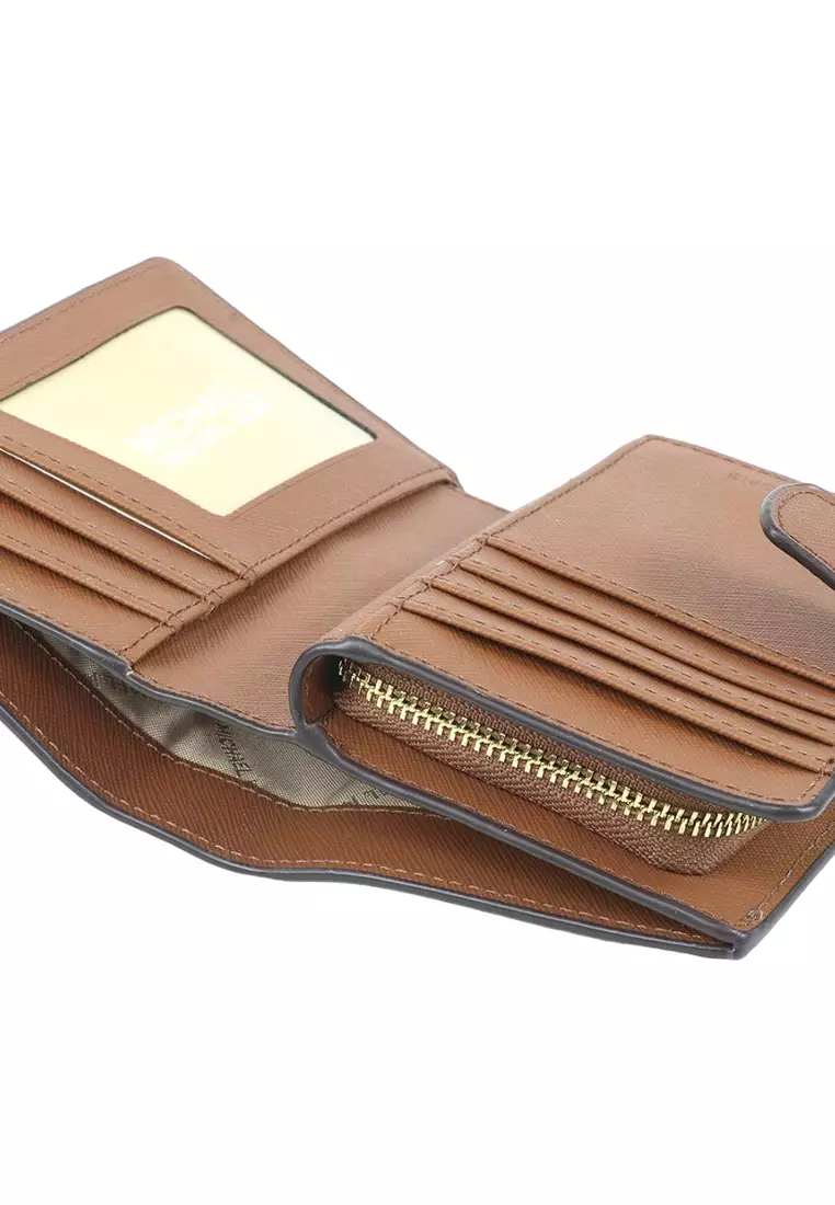 Michael Kors Jet Set Travel Medium Bifold Zip Coin Wallet Brown