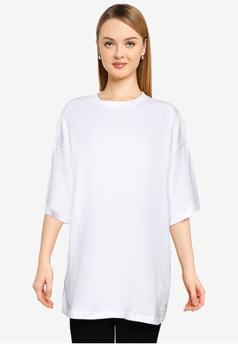 MISSGUIDED white Tall Drop Shoulder T Shirt 00D02AA26948C8GS_1