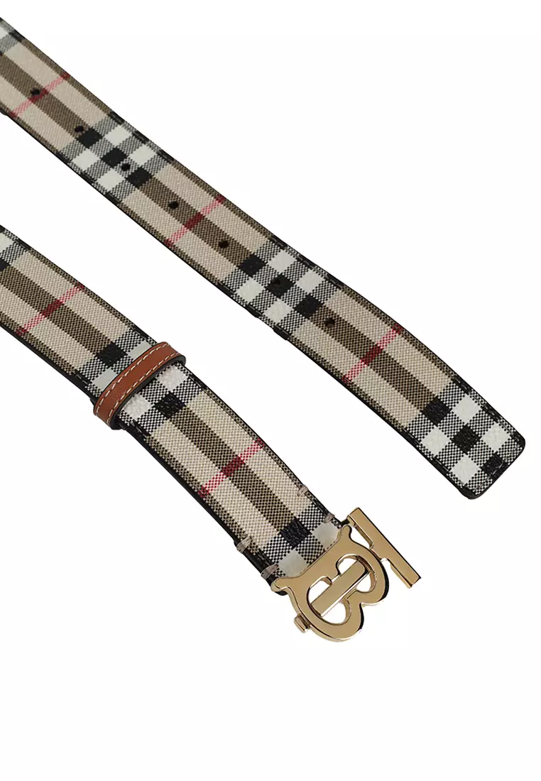 TB Monogram Check Belt 30mm (ct)