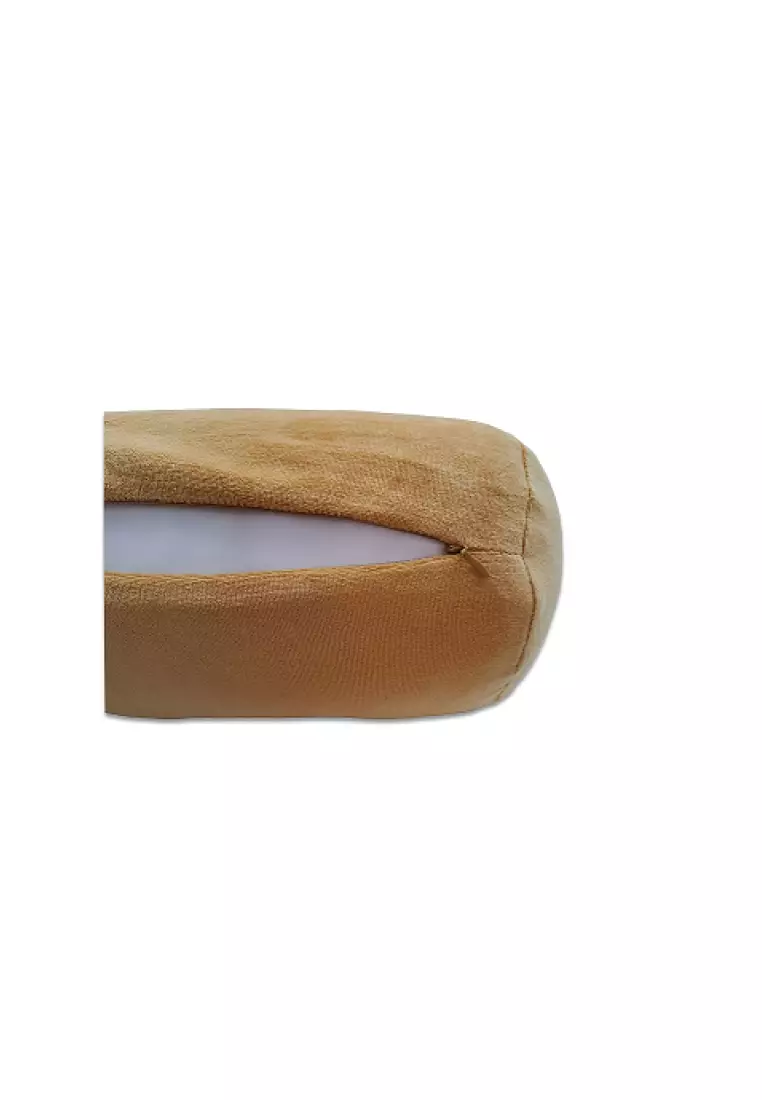 Buy GOURDOS Bolster Travel Pillow Spandex With Removable Velour Cover Gold 7X13" 2024 Online