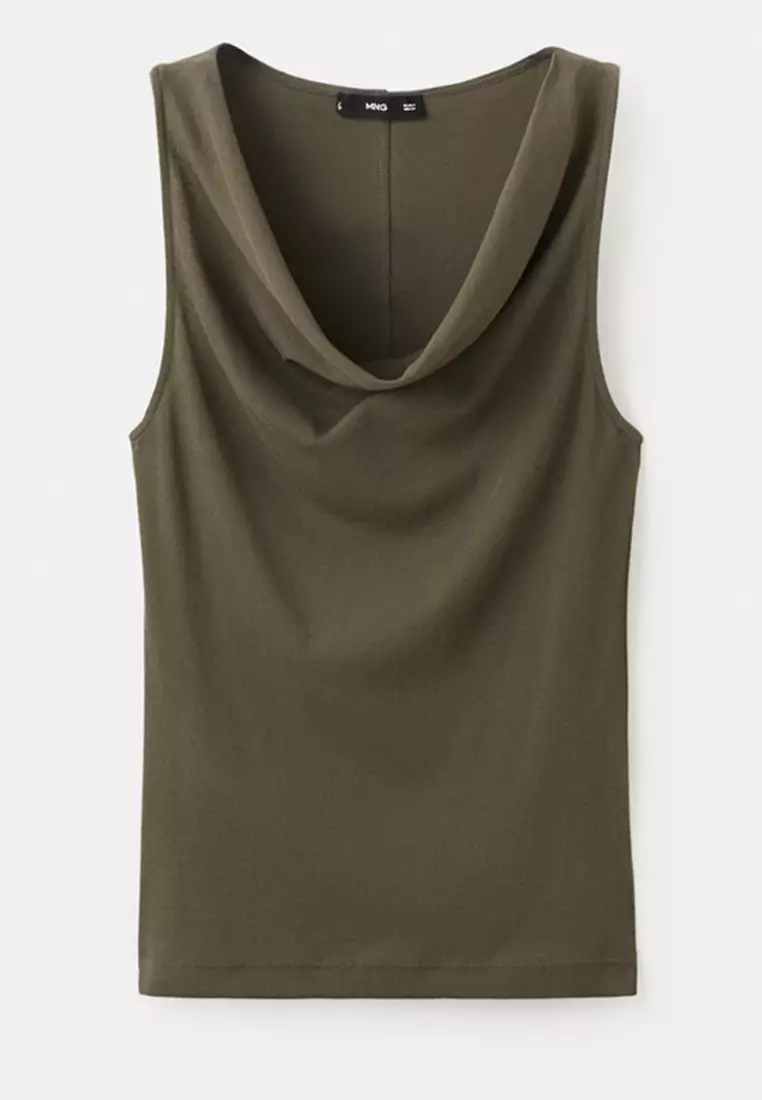 Fitted Top With Draped Neckline