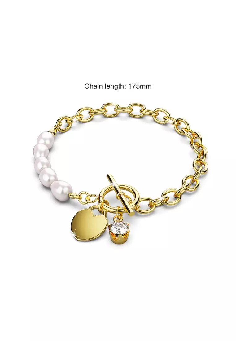 Elan Heart T-lock Toggle Bracelet